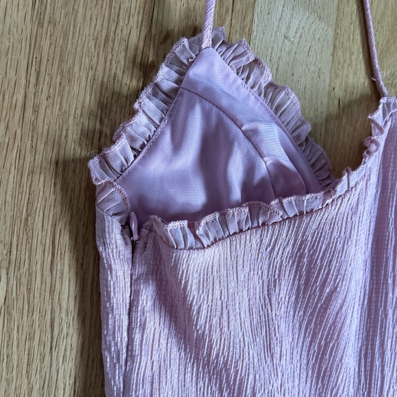 HELLO MOLLY scorpio season mini dress ruffle coquette feminine blush pink size M - Picture 13 of 14